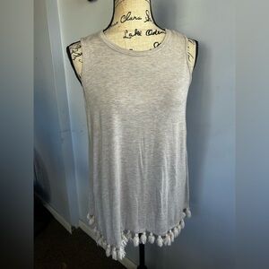 Kim & Cami tank top tassels hem lightweight bohemian hippie‎ indie beachy chic